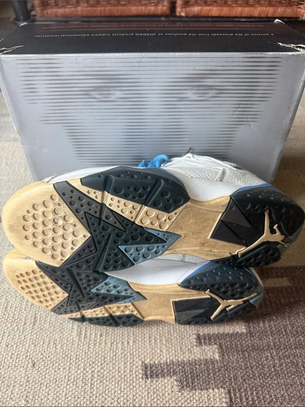 Jordan Men’s White and Blue Athletic Shoes